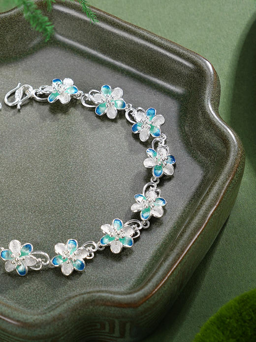 子佩集【相遇花开】S990银手链【MXSL010】花丝珐琅彩2510 商品图3