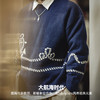 马登工装美式休闲海军蓝色套头毛衣内搭针织外穿加绒外套男秋冬 商品缩略图2