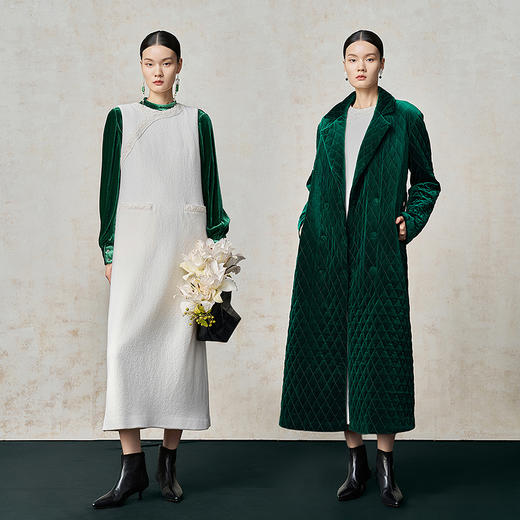 【林栖设计小店】【手工钩花】绵羊毛连衣裙钉珠2025秋冬新款无袖长裙女1954023 商品图2