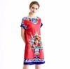 仅一件！【低价清仓】复古花瓶图案重磅桑蚕丝落肩宽松连衣裙ZFYY022 商品缩略图1