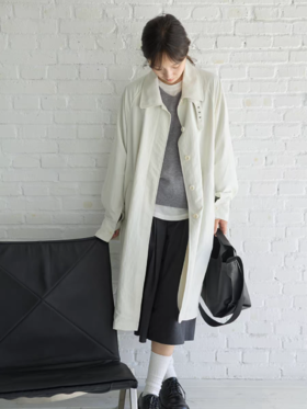 步履不停/5C21066C/松弛感中长款风衣