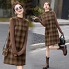 时尚毛呢格子，加厚打底两件套背心裙HR-LNS9726 商品缩略图4