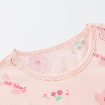 红豆女童睡裙纯棉春夏季薄款家居服儿童短袖套头睡衣A类Q3320粉色140 商品图8