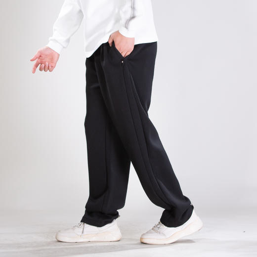 DRONKOO 2025 抽绳口袋压边金属扣小直筒中厚长卫裤 商品图2