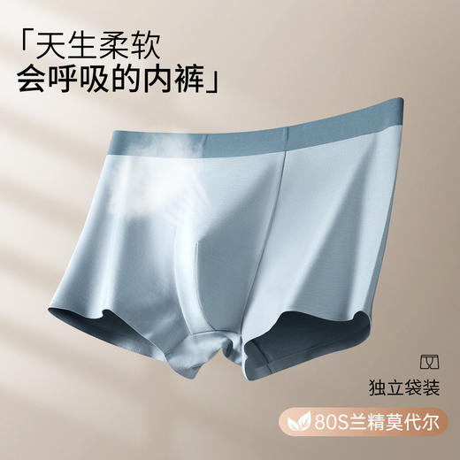 【80支兰精莫代尔 细腻柔滑 】舒适透气男士内裤（三条装） 商品图5