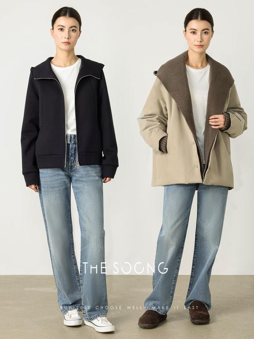 THESOONG|"巴黎裤"纯棉手工立体猫须无弹直筒牛仔裤女牛仔裤HBKZ7631 商品图2