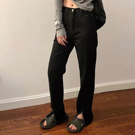 现货 魔术神裤/开叉 拉链款 黑科技发热高腰显瘦牛仔裤 商品图4