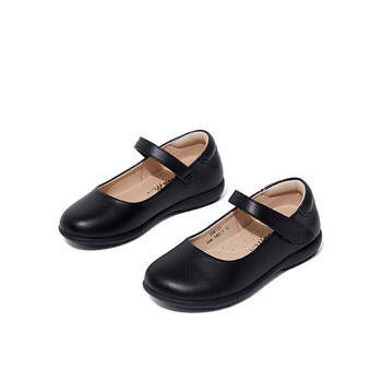 斯纳菲春季儿童黑皮鞋女童皮鞋舒适公主鞋女孩校园学生小皮鞋 黑色38 商品图1