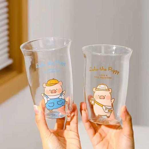 4楼Eubelle欧蓓 川岛屋&lulu猪联名 高硼硅玻璃杯500ml 咖啡啤酒果汁牛奶杯 活动价：19.9元 商品图4
