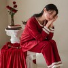 【围绕幸福】2025秋冬睡衣长袖纯棉大红色本命年结婚喜庆小香风圆领家居服 商品缩略图3