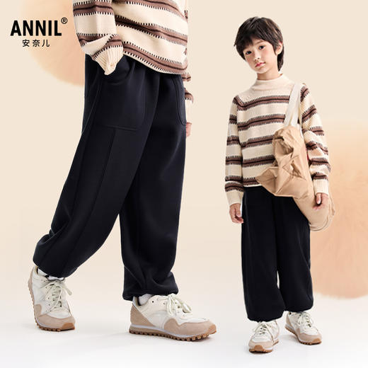 男童全腰针织夹裤冬季新款安奈儿童装EB546589 商品图2
