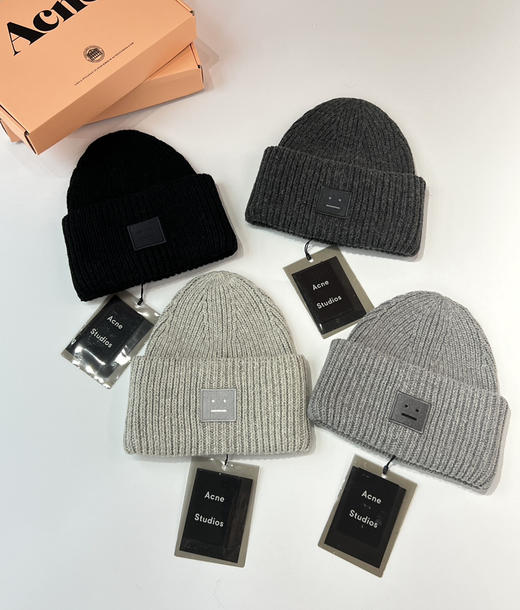 acne笑脸羊毛毛线帽20361 商品图5