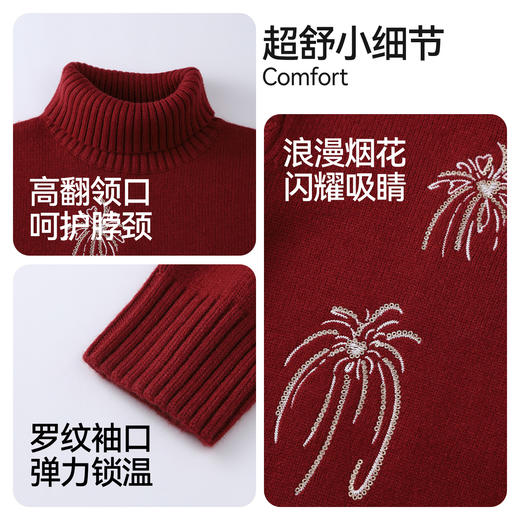 女童高翻领长袖针织衫冬季新款安奈儿童装EG544654 商品图4