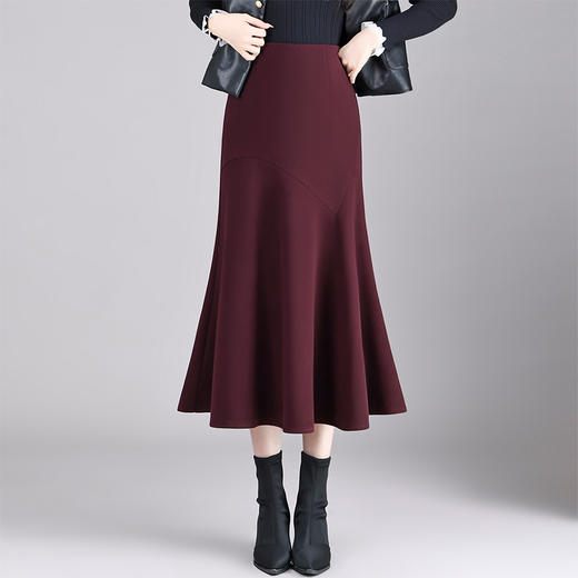 QYM 66920-Y荷叶边鱼尾裙包臀半身裙时尚中长款休闲裙 商品图1