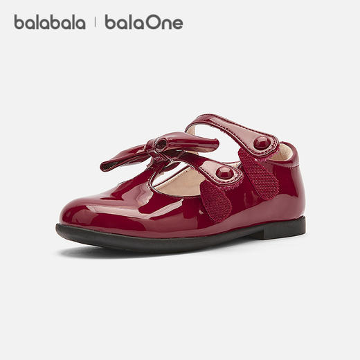 【balaOne】巴拉巴拉女童公主鞋蝴蝶结英伦风小皮鞋2025新款春秋 商品图0