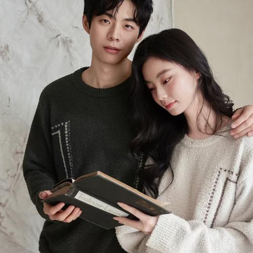 【暖阳】2025冬季珊瑚绒睡衣情侣装可外穿舒适半边绒加厚家居服秋季小众 商品图3