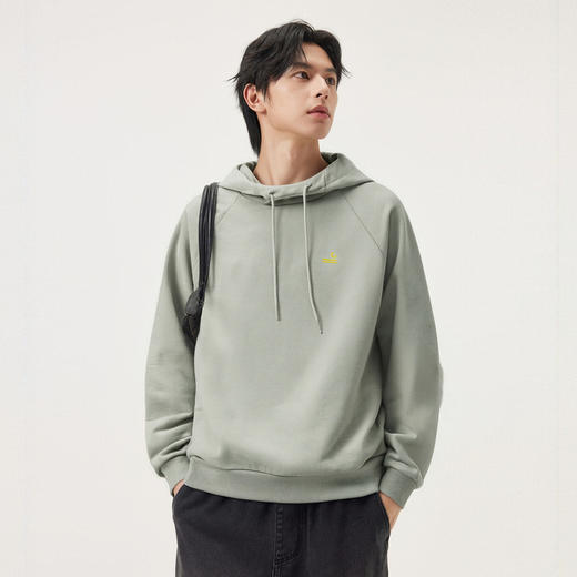 gxg.jeans男装 灰绿色趣味印花宽松时尚连帽卫衣套头衫男25冬热卖 商品图1