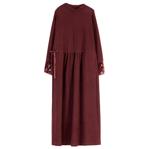 牧衣游原创 手工刺绣棉质连衣裙女柔软舒适随性显瘦宽松长裙 江南 商品图4