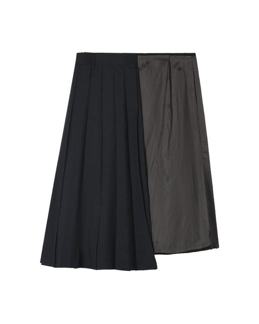 女款不对称拼色褶皱裙016 商品图0