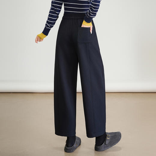 MYX松紧腰小个子九分裤垂坠感遮胯显瘦弯刀裤2025年冬款时尚阔腿裤女 商品图2