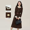 【年货节】熙世界2025秋冬新款千金赫本风磨毛连衣裙女长袖法式优雅收腰裙子 商品缩略图1