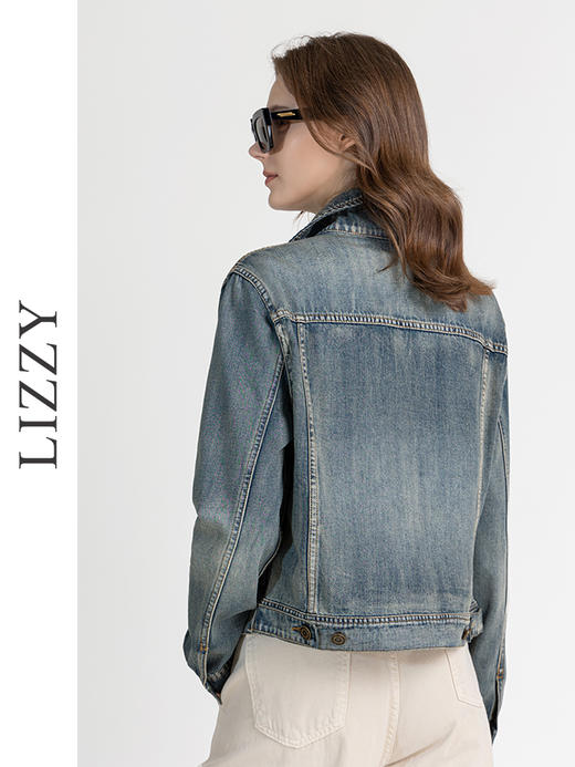 LIZZY早秋休闲帅气洗水牛仔都市个性短外套8131 商品图3