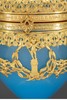 独角鹿西洋古董 19世纪法国出品新古典主义风格天使火炬主题铜鎏金精雕装饰蛋形蓝色欧泊水晶珍宝盒 商品缩略图5