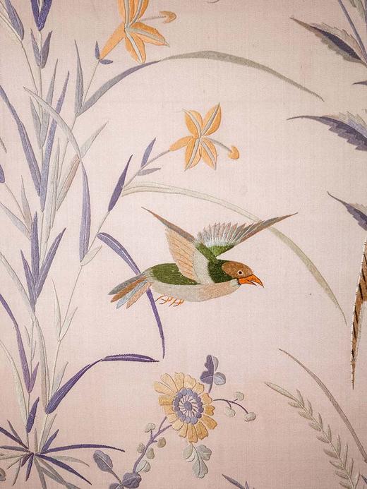 【已售】独角鹿西洋古董 20世纪中国出品传统花鸟主题「锦上添花」粤绣挂屏 商品图3