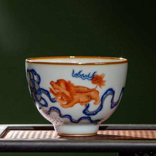 问鼎留青/月白/精工款/韶秀杯（红狮玲珑） 商品图0