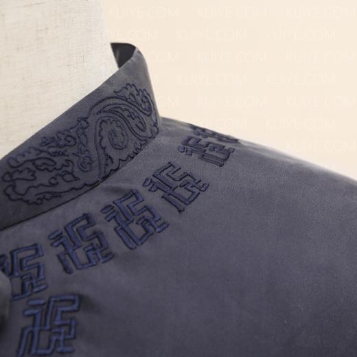 【福天华】寿服男棉套“百福图”百年工艺传统寿衣（紫红） 商品图4