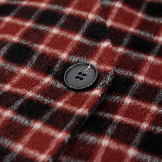 QH916斯尔丽25新款轻薄双面格子宽松流苏大翻领时尚大衣 商品图8