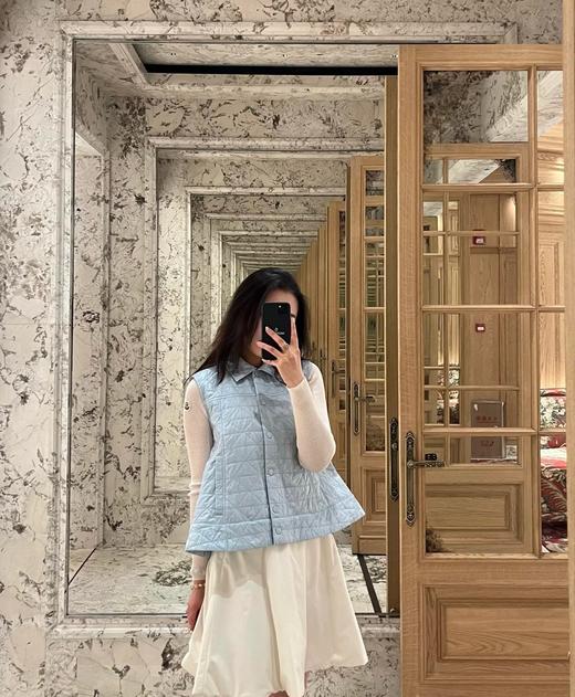 蒙口 2025新品A摆藤格纹棉服马甲 商品图1