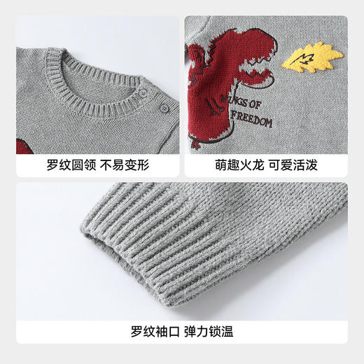 【实体店同款】男童圆领长袖针织衫冬季新款安奈儿童装XB544019 商品图4