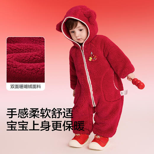 【balaOne】巴拉巴拉婴儿连体衣2026新款宝宝爬服抱衣新年服喜庆 商品图3