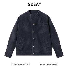 SDSA男士秋冬新款痞帅男装韩系简约磨白立领夹克外套百搭设计师潮