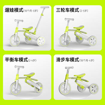 酷骑儿童三轮车K3脚踏车1-4岁遛娃神器可折叠手推车1车5用周岁礼物 商品图3