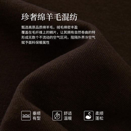 【10/23新品】熙世界「羊毛通勤裤」咖色窄版阔腿裤女秋冬运动休闲卫裤镰刀裤子 商品图4