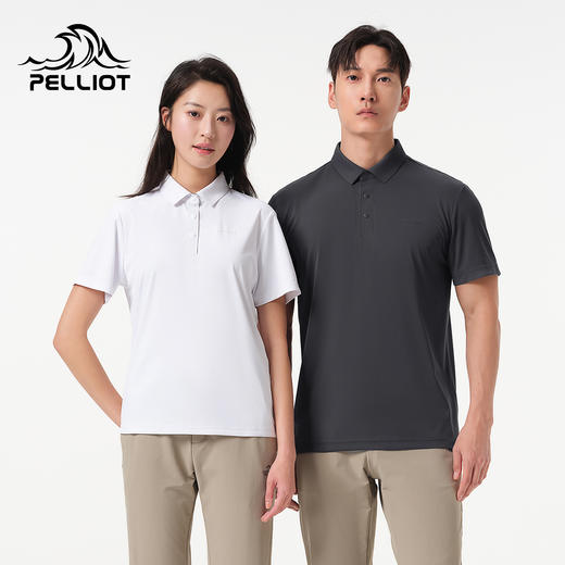 伯希和户外T恤男翻领商务短袖保罗衫透气跑步运动半袖女休闲上衣 商品图0