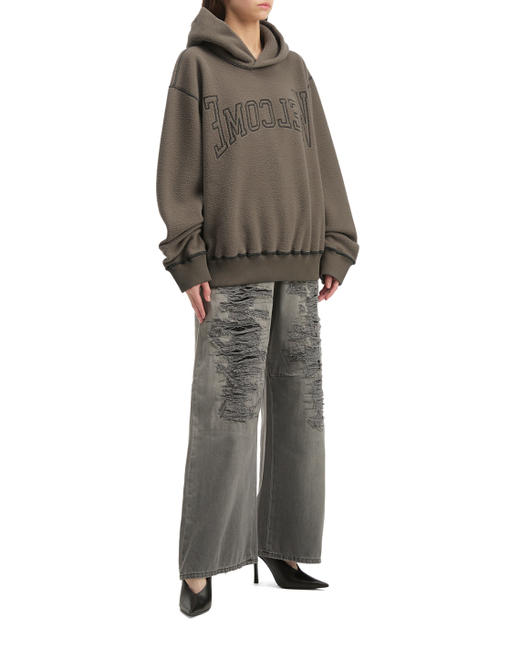 女款字母刺绣羊毛连帽卫衣016 商品图1