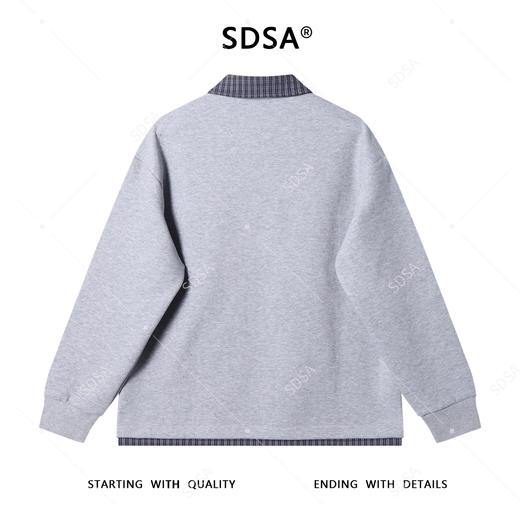 6963SDSA男士秋冬新款痞帅男装宽松潮牌拼接翻领卫衣百搭时尚套头上衣 商品图5