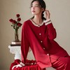 【围绕幸福】2025秋冬睡衣长袖纯棉大红色本命年结婚喜庆小香风圆领家居服 商品缩略图0