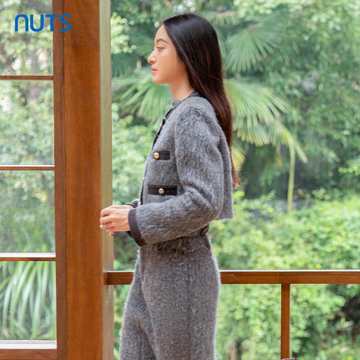 NUTS商场同款秋冬季灰色高级感小香风气质直筒短外套女4410401A1 商品图1