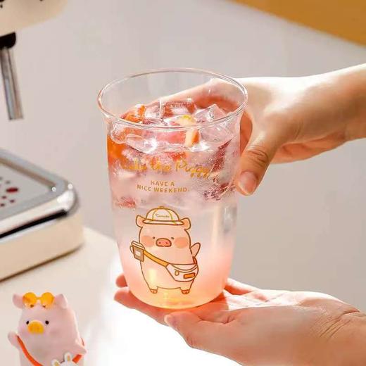 4楼Eubelle欧蓓 川岛屋&lulu猪联名 高硼硅玻璃杯500ml 咖啡啤酒果汁牛奶杯 活动价：19.9元 商品图1