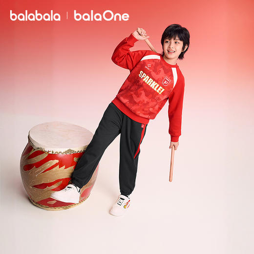 【balaOne】巴拉巴拉童装儿童套装男童2025年新款春秋装加绒新年 商品图2