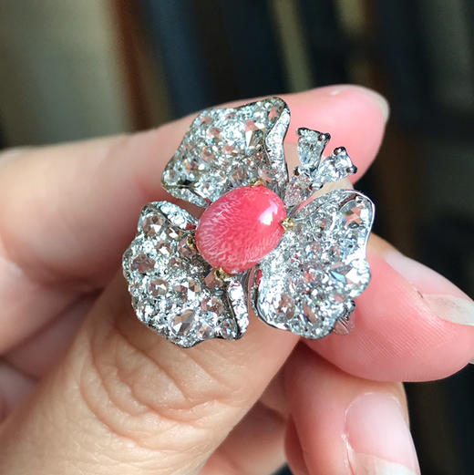 火烈鸟粉色海螺珠戒指〔1.95ct〕 商品图0