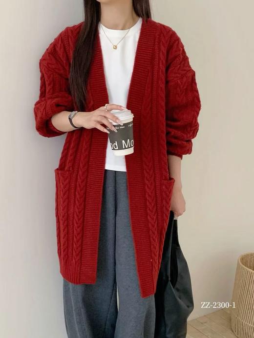 过膝长款针织羊毛开衫！2025秋冬新款宽松慵懒风毛外套女款！ 商品图7