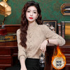 KQL 323H958木耳领时尚加厚磨毛蕾丝上衣 商品缩略图1