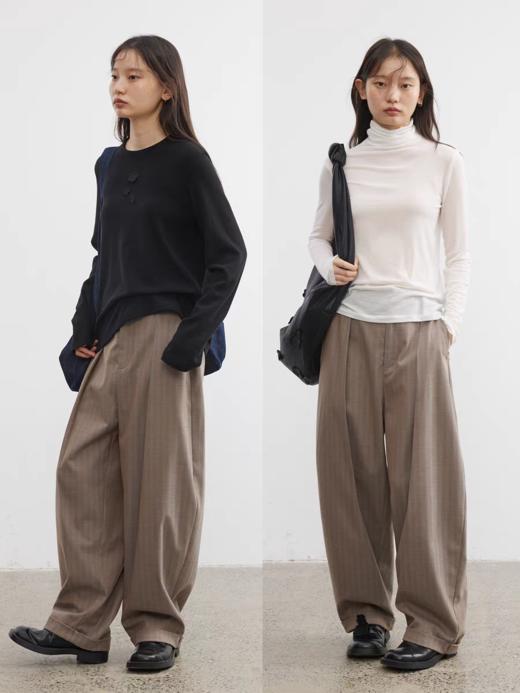 步履不停/5C43164C/暗条纹肌理休闲西裤 商品图0