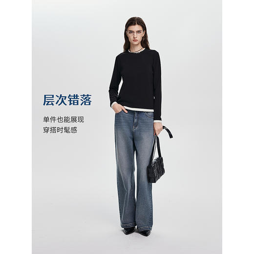 棉仓356601002-零压假两件肌底舒绒长袖T 商品图2