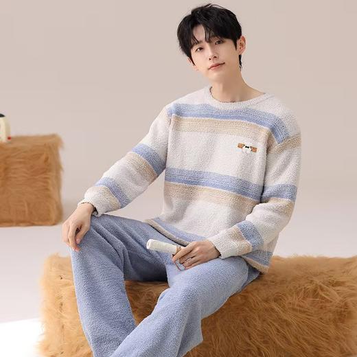 【暖男】半边绒睡衣男士冬季加厚加绒珊瑚绒秋冬款2025新款保暖家居服 商品图10